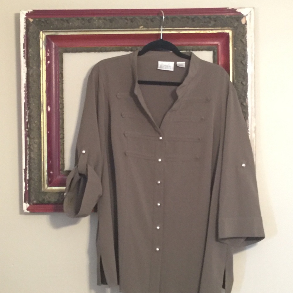 Army green blouse